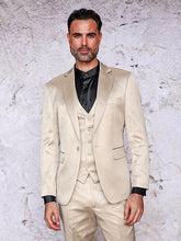 CLASSICO - MANZINI Men's 3-Piece Slim-Fit Shiny All Satin Suit