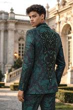 Load image into Gallery viewer, ASPEN - MANZINI 3-Piece Slim-Fit Men's Fancy Rhinestone Woven Pattern Tux
