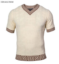 Load image into Gallery viewer, SS.VNECK GREEK PRINT SHIRT

