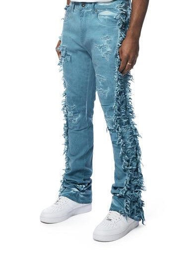 Smoke Rise frayed stacked Jeans