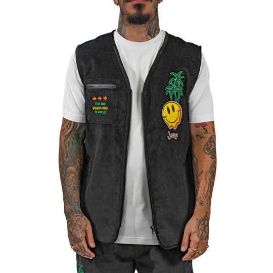 JUREN ALL SMILES COURDOROY ZIPPER VEST –