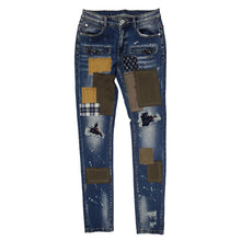 Load image into Gallery viewer, Multicolored Twill Patch Jeans - KLEEP

