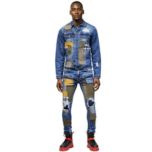 Load image into Gallery viewer, Multicolored Twill Patch Jeans - KLEEP
