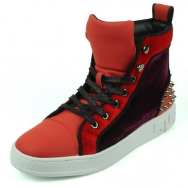 FI-2348 Red Black High Top Sneakers by Fiesso