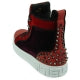 Load image into Gallery viewer, FI-2348 Red Black High Top Sneakers by Fiesso
