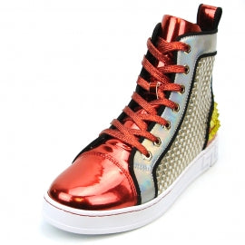 FI-2363 Red High Top Sneakers Encore by Fiesso