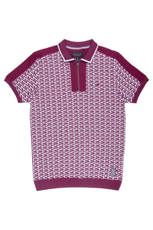 Buddy | Men's Quilted Jacquard Knit Polo-A.Tiziano