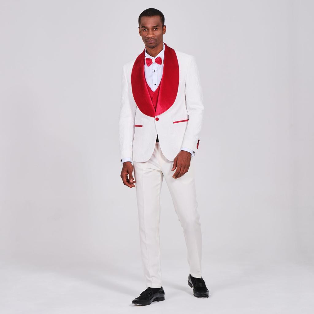 BROCADE VELVET COLLAR ULTRA SLIM SUIT-MEHMET
