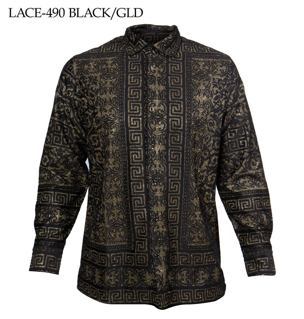 Lace-490-Blk/Gold Shirt-Prestige