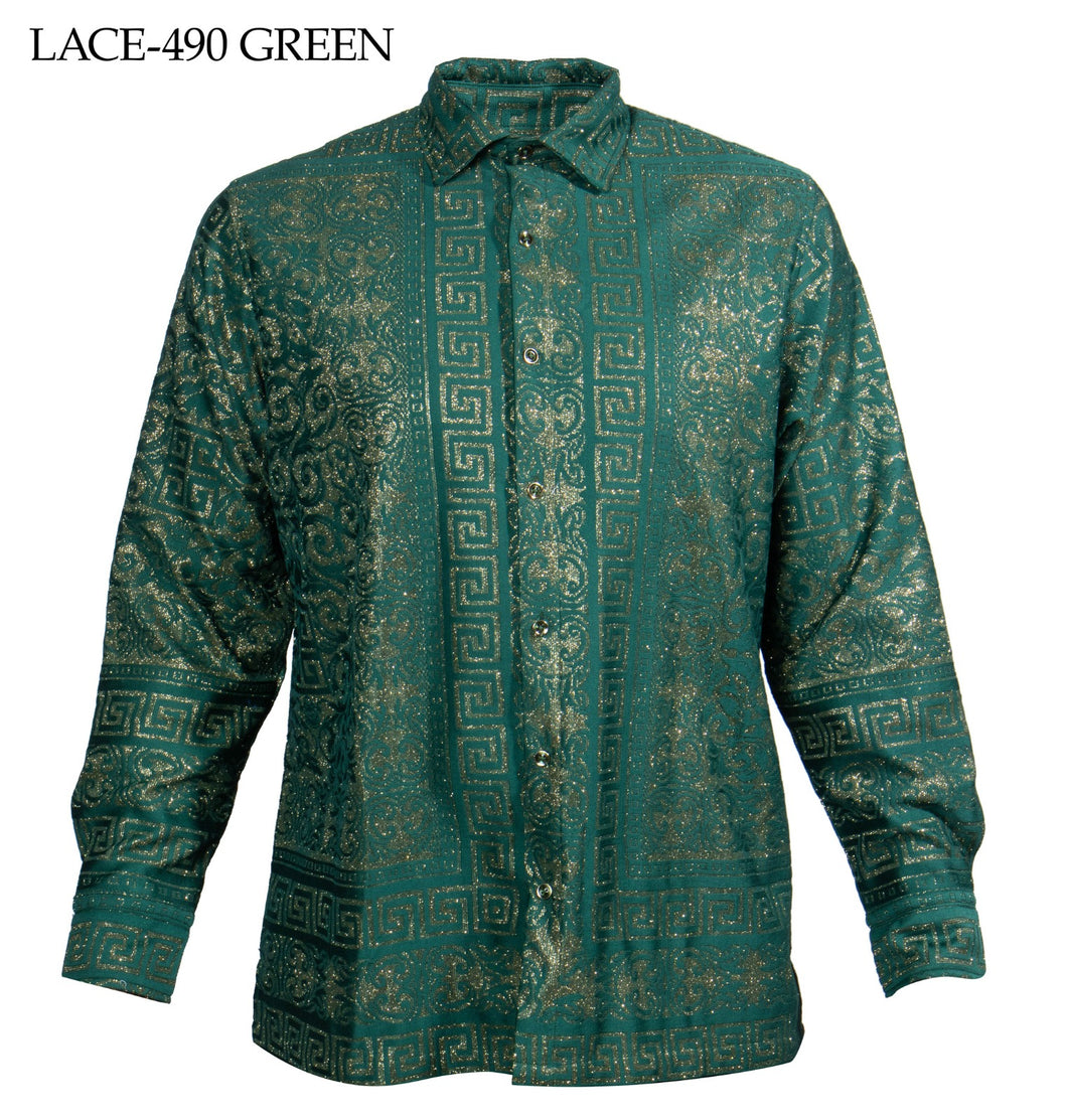 Lace-490-Green Lace Shirt-Prestige