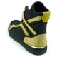 Load image into Gallery viewer, FI-2402 Black Gold Rhinestones High Top Sneakers by Fiesso
