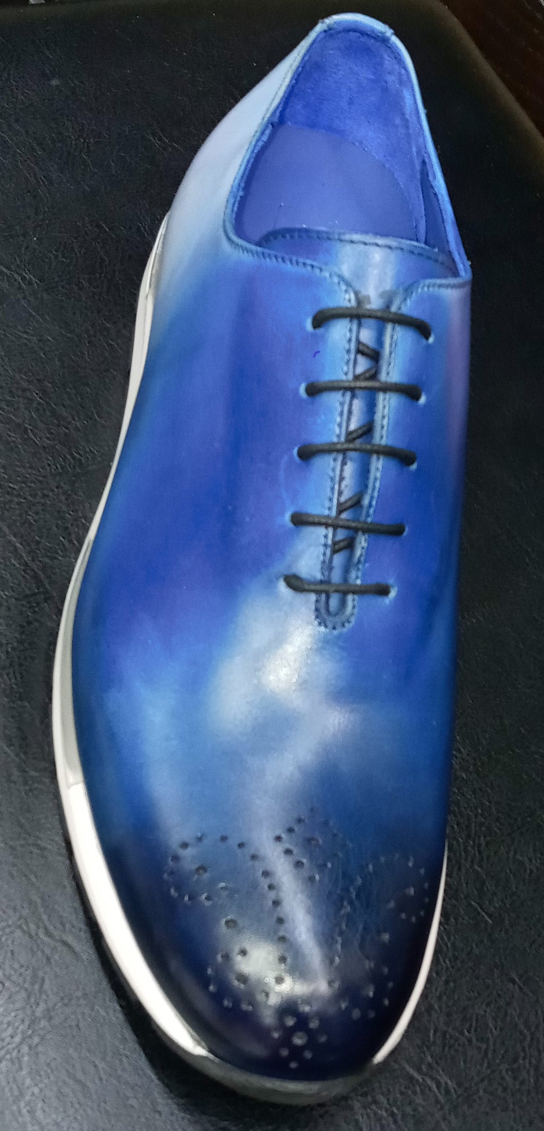 Blue-Calf Skin Sneaker-Emilio Franco
