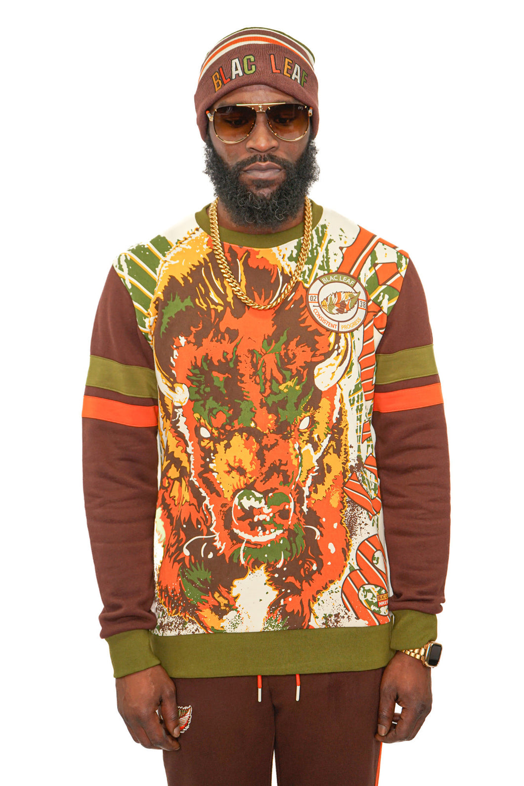 BLAC LEAF RAGING BISON CREWNECK B&T