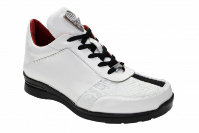 Tommy Leather & Alligator Sneaker White/Black Fennix